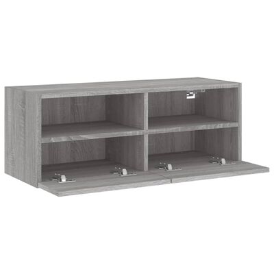 vidaXL Meuble TV mural sonoma gris 80x30x30 cm bois d'ingénierie