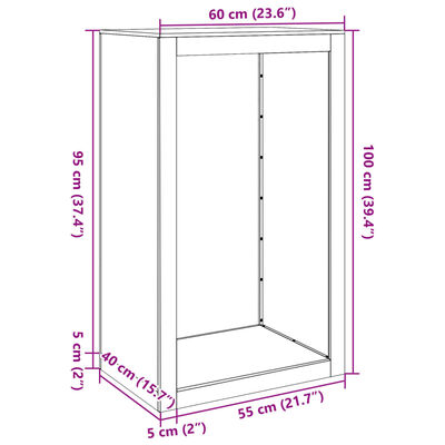 vidaXL Portant de bois de chauffage 60x40x100 cm acier galvanisé