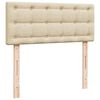vidaXL Sommier &agrave; lattes de lit avec matelas Cr&egrave;me 120x200 cm Tissu