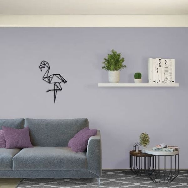 Homemania D&eacute;coration murale Flamant 31x50 cm Acier Noir