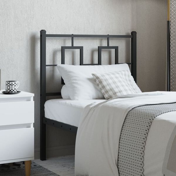 vidaXL T&ecirc;te de lit m&eacute;tal noir 75 cm