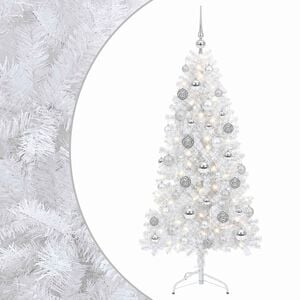 vidaXL Sapin de No&euml;l artificiel avec boules 150 cm 150 LED Blanc chaud