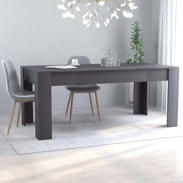 vidaXL Table de salle &agrave; manger Gris 180 x 90 x 76 cm Agglom&eacute;r&eacute;