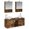 vidaXL Ensemble de mobilier de salle de bain 5 pc Ch&ecirc;ne fum&eacute;
