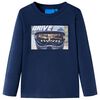 T-shirt enfants manches longues m&eacute;lange bleu marine 104