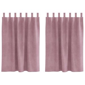 vidaXL Rideaux occultants 2 pc Rose fonc&eacute; 140 x 140 cm Velours