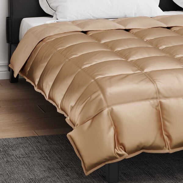 vidaXL Duvet d'hiver Dor&eacute; 220 x 240 cm Satin et Microfibre
