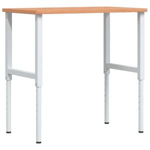 vidaXL &Eacute;tabli 100x60x(71,5-98) cm bois massif de h&ecirc;tre rectangulaire