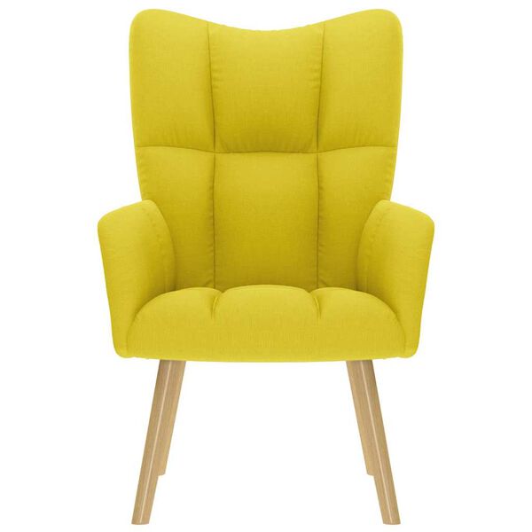 vidaXL Chaise de relaxation jaune clair tissu