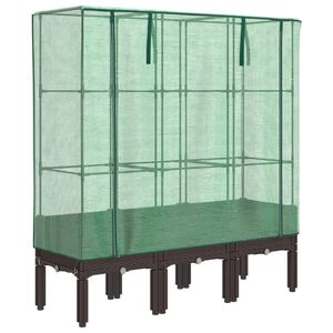 vidaXL Jardini&egrave;re sur&eacute;lev&eacute;e avec housse aspect rotin 120x40x140 cm