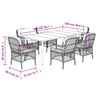 vidaXL Ensemble &agrave; manger de jardin coussins 7pcs Noir R&eacute;sine tress&eacute;e