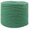 vidaXL Corde en coton 14 mm 100 m Vert 100% Coton