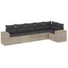 vidaXL Salon de jardin 6 pcs avec coussins gris clair r&eacute;sine tress&eacute;e