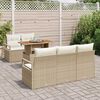 vidaXL Ensemble de canap&eacute; de jardin avec coussin 6 pcs beige et cr&egrave;me