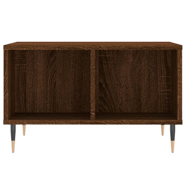 vidaXL Table basse Ch&ecirc;ne marron 60x50x36,5 cm Bois d'ing&eacute;nierie