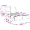 vidaXL Lit de Rangement Blanc 140 x 190 cm Bois d'ing&eacute;nierie