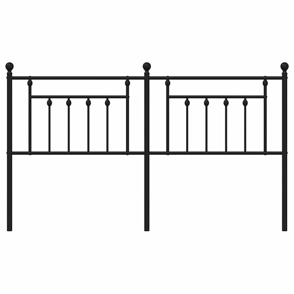 vidaXL T&ecirc;te de lit m&eacute;tal noir 160 cm