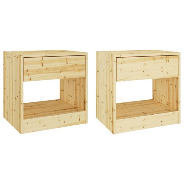 vidaXL Tables de chevet 2 pcs 40x31x40 cm Bois de sapin massif