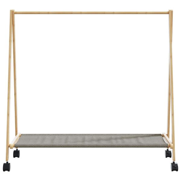 vidaXL Porte-vêtements et étagères et roulettes 106x34x106,5cm bambou