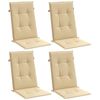 vidaXL Coussins de chaise &agrave; dossier haut lot de 4 beige m&eacute;lang&eacute; tissu