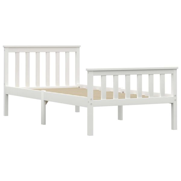 vidaXL Cadre de lit sans matelas blanc bois de pin massif 90x200 cm
