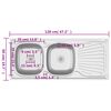 vidaXL &Eacute;vier de cuisine &agrave; double &eacute;vier argent&eacute; 1200x500x155 mm inox