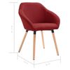 vidaXL Chaises &agrave; manger lot de 4 rouge bordeaux tissu