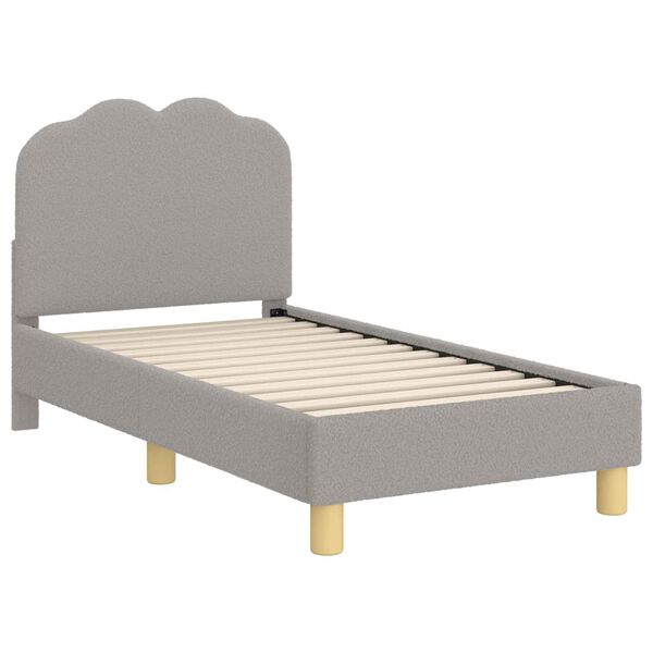 vidaXL Cadre de lit pour tout-petit avec t&ecirc;te de lit Gris clair