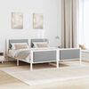 vidaXL Cadre de lit avec t&ecirc;te de lit Gris clair 200 x 200 cm tissu