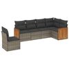 vidaXL Salon de jardin 6 pcs avec coussins gris r&eacute;sine tress&eacute;e