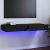 vidaXL Meuble TV avec lumi&egrave;res LED Noir 120x35x15,5 cm