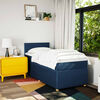 vidaXL Sommier &agrave; lattes de lit avec matelas Bleu 90x200 cm Tissu
