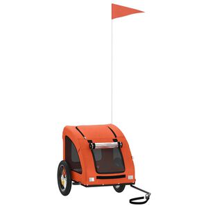 vidaXL Remorque de v&eacute;lo pour animaux de compagnie orange