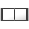 vidaXL Armoire de salle de bain &agrave; miroir LED Gris 100x12x45 Acrylique