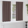 vidaXL Rideaux occultants avec anneaux 2 pcs Marron fonc&eacute; 175 x 140 cm