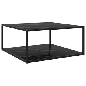 vidaXL Table basse Noir 80x80x35 cm Verre tremp&eacute;