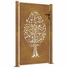 vidaXL Portail de jardin 100x125 cm en acier Corten avec motif arbre