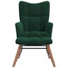 vidaXL Chaise &agrave; bascule avec repose-pied Vert fonc&eacute; Velours