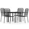 vidaXL Ensemble &agrave; manger de jardin 5 pcs Noir