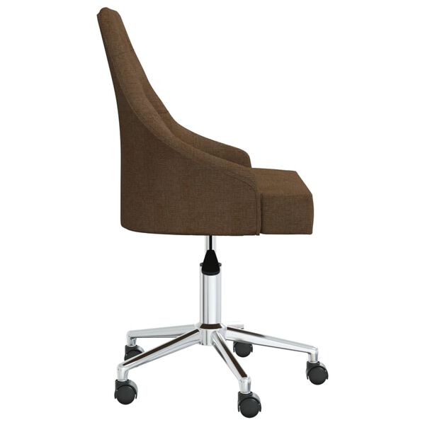 vidaXL Chaise pivotante de salle &agrave; manger Marron Tissu