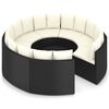 vidaXL Salon de jardin 9 pcs avec coussins R&eacute;sine tress&eacute;e Noir