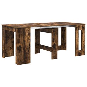 vidaXL Table &agrave; d&icirc;ner 180 x 85 x 75 cm Bois d'ing&eacute;nierie Ch&ecirc;ne fum&eacute;
