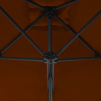 vidaXL Parasol d'extérieur avec mât en acier Terre cuite 300x230 cm