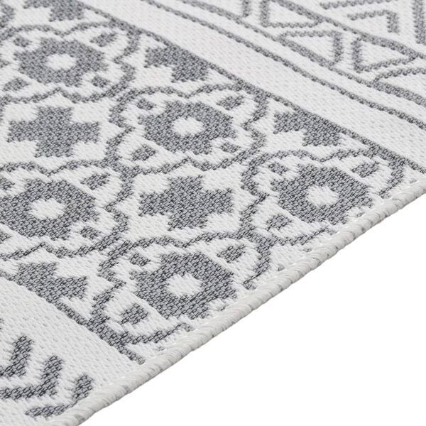 vidaXL Tapis Gris et blanc 100x300 cm Coton