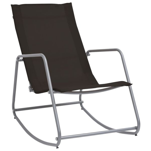 vidaXL Chaise &agrave; bascule de jardin Noir 95x54x85 cm Textil&egrave;ne