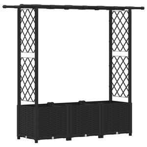 vidaXL Lit &Eacute;lev&eacute; avec Treillis et Toit Noir 162,5 x 40 x 136 cm PP