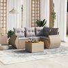 vidaXL Salon de jardin avec coussins 5 pcs beige r&eacute;sine tress&eacute;e