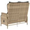 vidaXL Banc de jardin &agrave; 2 places avec coussins Marron R&eacute;sine tress&eacute;e