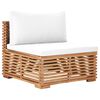 vidaXL Salon de jardin 7 pcs avec coussin cr&egrave;me Bois de teck solide