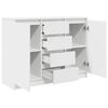 vidaXL Buffet avec tiroirs blanc 100,5x35x76 cm bois d'ing&eacute;nierie